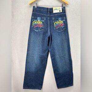 Vintage Y2K Pelle Pelle Jeans Youth Boys Size 16 Embroidered 90’s Wide Leg